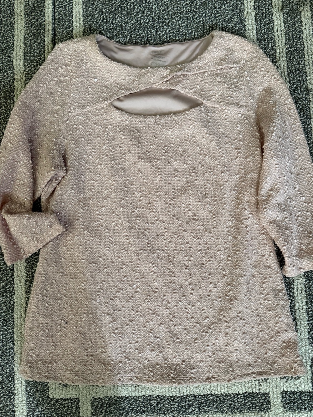 Jennifer Lopez Blush Ribbed Knit Top